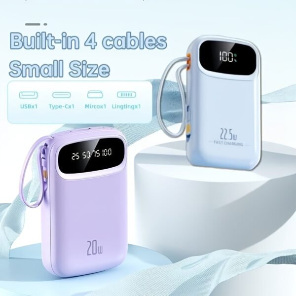 04b3fca2-cc2e-4778-9a32-223828f6ca7d.jpg 20,000mAh PD 20W Fast Charging Power Bank with Built-in Cable