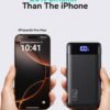 22.5W Fast Charging 20,000mAh Power Bank with LED Display USB-C Portable Charger – Black