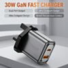 30W GaN PD Dual USB-C Wall Charger