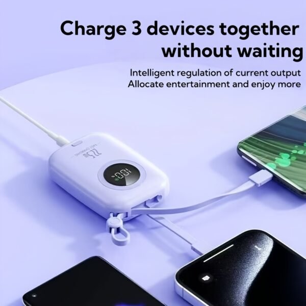 38161169-6972-4c7c-ac35-58f8983ddeff.jpg 10,000mAh Power Bank with Built-in Type-C Cable & Smart Display