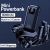 10,000mAh 22.5W Fast Charging Power Bank with Type-C & IP Cables – Blue