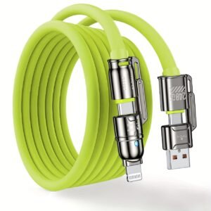 240W 4-in-1 Fast Charging Cable with Data Transfer USB-C Multi Charger Cable