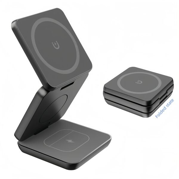 3-in-1 Foldable Magnetic Charging Station for iPhone, Apple Watch & AirPods