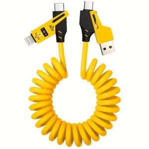 4-in-1 Spring Data Cable 65W Fast Charging Multi-Device Charging Cable