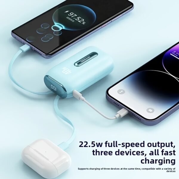 c854325d-33ec-4877-97da-4110e614be97.jpg Mini 10,000mAh 22.5W Fast Charging Power Bank with Built-in Cables