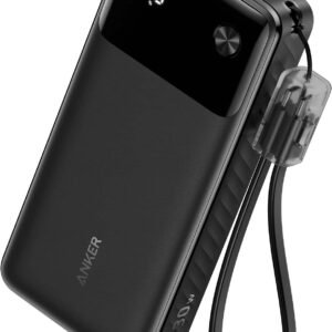 20,000mAh 30W Fast Charging Power Bank with LED Display USB-C Portable Charger – Black