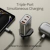 40W GaN 3-Port USB Wall Charger (UK Plug)